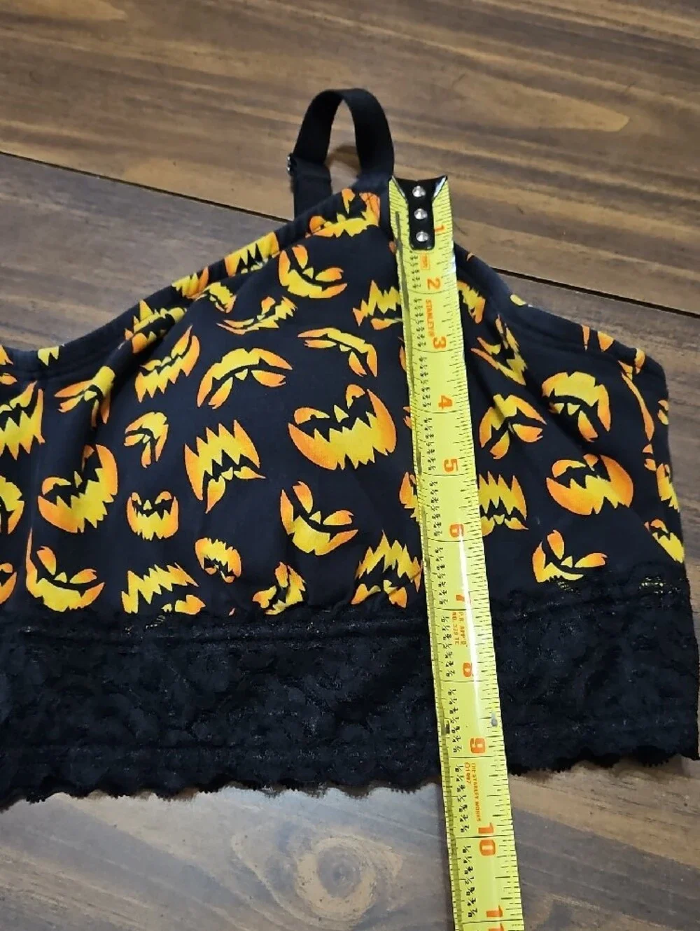 Torrid Halloween Pumpkin-Print Lace Bralette